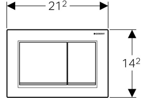 115.080.JQ.1 клавиша Omega30 двойной смыв. к 111.003/030/060  лакированный матовый хром, с легкоочищаемой поверхностью, глянцевый хром - 2