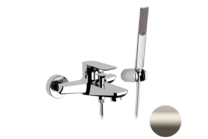 Смеситель для ванны с душевым набором infinity xv никелированная сталь remer I02XV
