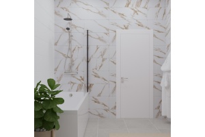 Шторка на ванну DIWO Анапа распашная 75х140, профиль черный матовый - 3