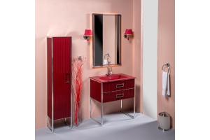 Зеркало Armadi Art Monaco 70х110 с подсветкой бордо - хром - 2