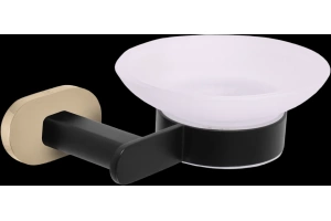 Мыльница подвесная Rav Slezak Yukon черный матовый - золото