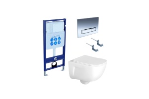Унитаз с инсталляцией SET AQUATEK ДИВА (инсталляция, подвесной унитаз ДИВА AQ2012-00, сиденье, клавиша KDI-0000023, крепеж)