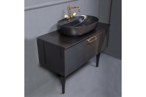 Мебель для ванной Armadi Art Vallessi Avangarde Linea 100 черная, с накладной раковиной - 2