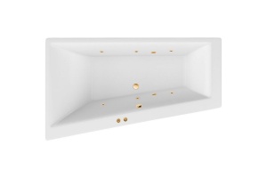 Акриловая ванна Excellent Sfera 170х100 левая белая золото с гидромассажем