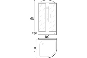 Душевая кабина с поддоном River Temza 100/24 MT (10000001141) - 3