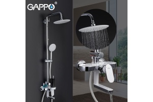 Душевая система Gappo с верхним душем смесителем и ручной лейкой белый/хром G2419-8 - 3