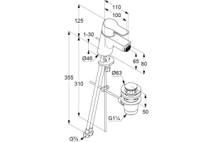 Смеситель для биде Kludi Pure&Easy хром (375330565) - 2