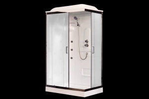 Душевая кабина Royal Bath 120х80 L профиль хром стекло матовое с гидромассажем