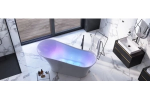 Смеситель напольный для ванны с душем Excellent Pi черный матовый - 3