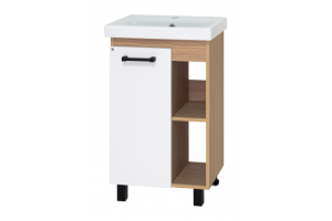 Тумба под раковину Misty Крафт 50 белая - светлое дерево