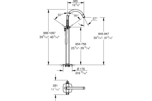 Смеситель Grohe Grandera 23318IG0 напольный - 3