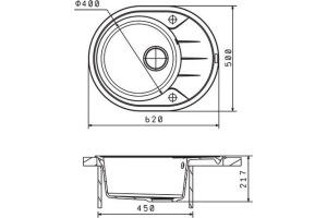 Мойка кухонная Florentina Родос 620 жасмин - 2