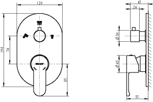 Смеситель Bravat New Moon P69191C-RUS для ванны с душем - 2