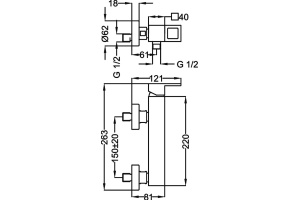Смеситель Cezares Molveno MOLVENO-DM-01-Cr для душа - 2