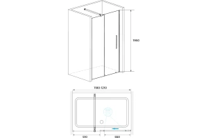 Душевая дверь в нишу RGW Tornado 41071812-14 120х195 - 2