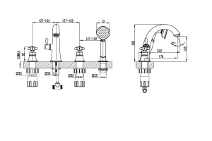 Смеситель для ванны Lemark Vintage бронза (LM2841B) - 2