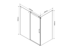 Душевой уголок Vincea Como 120х90 черный стекло прозрачное - 2