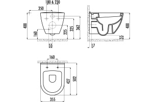 Чаша для унитаза подвесного Creavit TP325 белая - 3