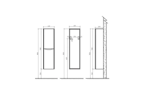 Шкаф-пенал Belbagno Luxury 40х150 хром (LUXURY/SOFT-1500-2A-SC-ME-RIGHT) - 3