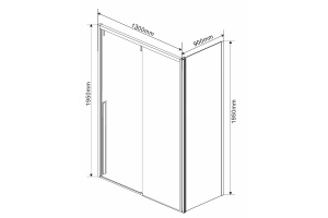 Душевой уголок Vincea Lugano 130х100 черный стекло прозрачное - 2