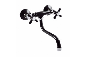 Смеситель для кухни Rav Slezak Morava retro черный матовый - хром