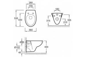 E21739RU-00 Унитаз c инсталляцией Jacob Delafon Patio Rimless, сиденье дюропласт микролифт, клавиша хром (EDV102-00+E70021+E29025+E4316-CP) - 3