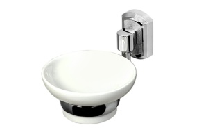 Мыльница с держателем Wasserkraft хром - белый