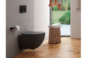 Унитаз подвесной Creavit Free FE322.60100 антрацит, сиденье микролифт - 2