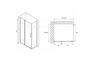 Душевой уголок Abber Sonnenstrand 140х85 хром стекло прозрачное - 2