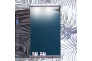 Зеркало Бриклаер Кристалл 40 ясень анкор, темный, с подсветкой