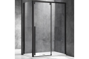 Душевой уголок Vincea Lugano 120х80 черный стекло прозрачное