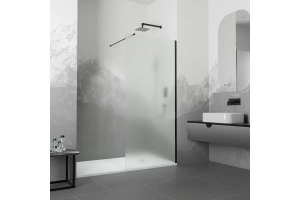 Душевая перегородка RGW Walk In WA-010B 70х195 профиль черный стекло матовое - 2
