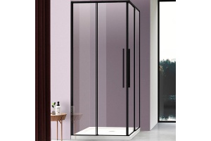 Душевой уголок Vincea Slim-N 100х80 черный стекло прозрачное