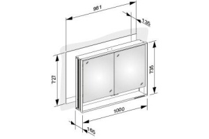 14314171301  зеркальный шкаф (Royal Lumos)  (подробное описание в прайсе по новинкам, стр. 11.15) KEUCO - 2