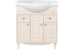 Тумба с раковиной Misty Шармель 80 светло-бежевая эмаль - 2