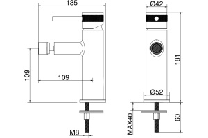 Смеситель для биде Allen Brau Priority сталь матовый - 3