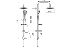 Душевая стойка Paini RS 50CR191RSP3 - 3
