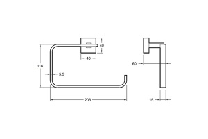 Полотенцедержатель Jacob Delafon Eo E77833-CP - 2