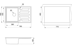 Мойка кухонная Granula GR-8002 песок - 2