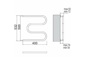 Водяной полотенцесушитель Terminus M-образный 500x400 Хром - 3