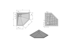 Душевой поддон из искусственного камня Vincea 90х90 серый - 2