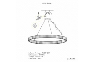 Подвесной светильник iLedex Woodstock 10920P/1-38W-3000K-D1000 GL-CL - 2
