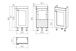 Тумба под раковину Misty Урал 40 белый - 3