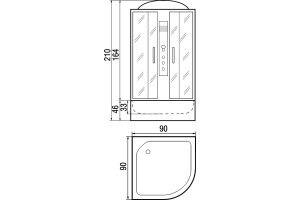 Душевая кабина с поддоном River Dunay 90/44 MT (10000000025) - 2