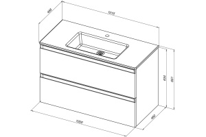 Тумба под раковину Allen Brau Eclipse 100 черный матовый - 2