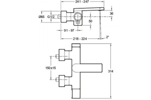 Смеситель Jacob Delafon Composed E73095-CP для ванны с душем - 3