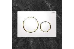 Кнопка смыва Geberit Sigma 20 115.882.KK.1 белая с золотом - 2