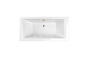 Акриловая ванна Whitecross Savia Duo 170х80 белая золото с гидромассажем