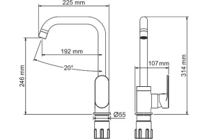 Смеситель Wasserkraft Elbe A7407 для кухонной мойки - 3