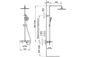Душевая стойка Vincea Esse хром - 3